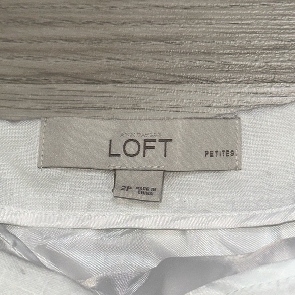 LOFT 100% Linen White mini Skirt Size 2P - Picture 2 of 4